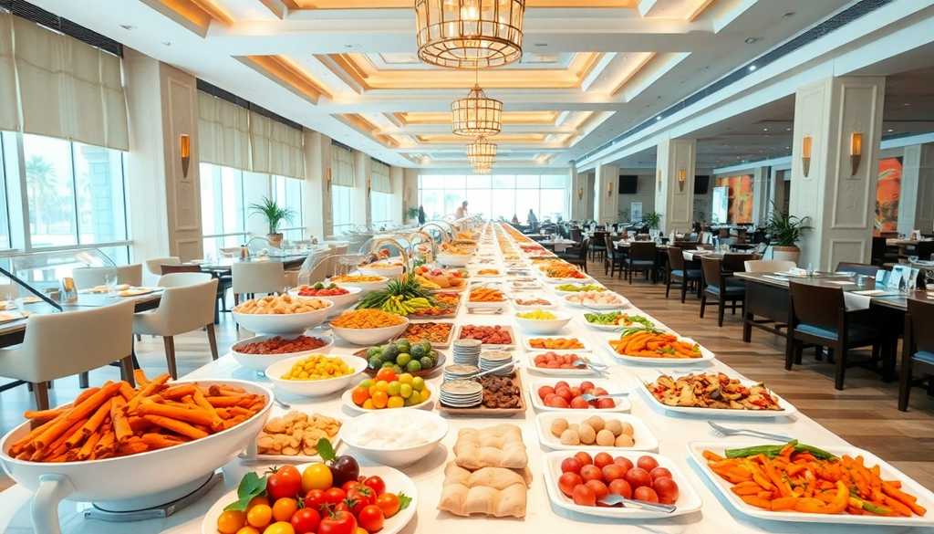 Bogaty bufet all inclusive w hotelu w Egipcie